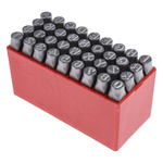 RS PRO 8mm x 36 Piece Engraving Letter Punch Set, (27 Pieces x Capital A → Z English Letter Dot Steel Stamp, 9