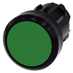 Siemens Flat Green Push Button - Latching, SIRIUS ACT Series, 22mm Cutout, Round