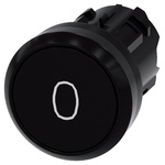 Siemens Flat Black Push Button Head - Momentary, 3SU1000 Series, Round
