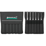 STAHLWILLE 6-Piece Punch Set, Pin Punch, 2.5 mm, 3 mm, 4 mm, 5 mm, 6 mm, 8 mm Shank, 150 mm Overall