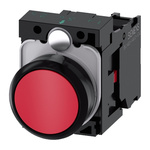 Siemens, SIRIUS ACT Non-illuminated Red Flat, NC, 22mm Momentary Screw