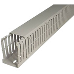 SES Sterling GF-DIN-A7/5 Grey Slotted Panel Trunking - Open Slot, W37.5 mm x D75mm, L2m, PVC