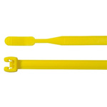 HellermannTyton Yellow Cable Tie Nylon Q-Tie, 210mm x 4.7 mm