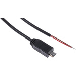 RS PRO Male USB Micro B to Bare Wire USB Cable, 1.8m, USB A, USB Micro B