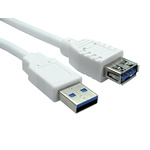 RS PRO Male USB A to Female USB A USB Extension Cable, 1.8m, USB 3.0