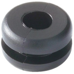 HellermannTyton Black PVC 11mm Round Cable Grommet for Maximum of 8 mm Cable Dia.