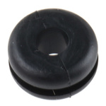 HellermannTyton Black PVC 9mm Round Cable Grommet for Maximum of 4 mm Cable Dia.