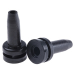HellermannTyton Black PVC 9mm Round Cable Grommet for Maximum of 3 mm Cable Dia.