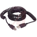 Cord, Coil; 2.5 to 10.5 ft.; 28 AWG; Black