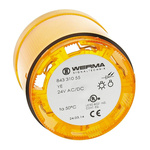 Werma 843 Series Yellow Flashing Effect Beacon Unit, 24 V dc, LED Bulb, AC, DC, IP54