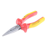 RS PRO Long Nose Pliers, 160 mm Overall, Straight Tip, VDE/1000V