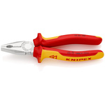 Knipex Combination Pliers, 180 mm Overall, Straight Tip, VDE/1000V