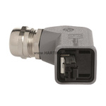 Han A size Han 3 A Angled Cable Mount Cat5 Plug, Male, 4 Way