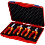 Knipex 4-Piece Plier Set, VDE/1000V, 10 in Overall