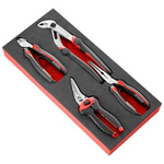 Facom 4-Piece Plier Set, Angled, Straight Tip, 160 mm, 200 mm, 205 mm Overall