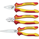 Wiha 3-Piece Plier Set, Straight Tip, 160 mm, 180 mm, 200 mm Overall