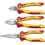 Wiha 3-Piece Plier Set, Straight Tip, 160 mm, 180 mm, 200 mm Overall