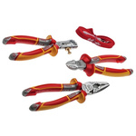 NWS NW784 3-Piece Combination Plier Set, Straight Tip, VDE/1000V, 140 mm Overall