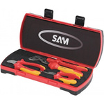 SAM 3-Piece Insulated Plier Set, Straight Tip, VDE/1000V, 36 cm Overall