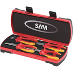 SAM 4-Piece Insulated Plier Set, Straight Tip, VDE/1000V, 37 Overall