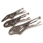 RS PRO 3-Piece Locking Plier Set, 180 mm Overall