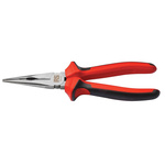 RS PRO Long Nose Pliers, 200 mm Overall, Straight Tip