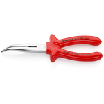 Knipex Long Nose Pliers, 200 mm Overall, Angled Tip, VDE/1000V, 73mm Jaw