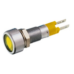 Signal Construct Yellow Indicator, Tab Termination, 12 → 14 V, 8mm Mounting Hole Size