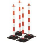 Brady Red & White Retractable Bollard, Post Kit includes: Base