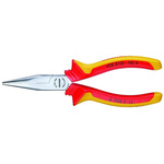 Gedore VDE Long Nose Pliers, 160 mm Overall, Straight Tip, VDE/1000V, 50mm Jaw