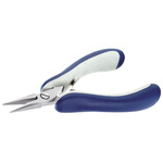 ideal-tek 25.E Electronics Pliers, Flat Nose Pliers, 145 mm Overall, Straight Tip, 10mm Jaw, ESD