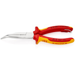 Knipex Long Nose Pliers, 200 mm Overall, Angled Tip, VDE/1000V, 73mm Jaw