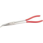 SAM Long Nose Pliers, 280 mm Overall, Bent Tip, 45mm Jaw