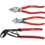 Wiha 3-Piece Combination Pliers, 180 mm, 200 mm, 250 mm Overall, 2.3mm Jaw