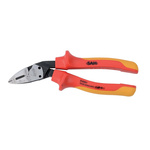 SAM Combination Pliers, 180 mm Overall, Bent Tip
