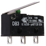 SPDT-NO/NC Short Lever Microswitch, 100 mA @ 30 V dc