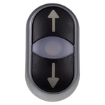 Eaton Extended Black Push Button - Momentary, M22 Series, 22mm Cutout, Double