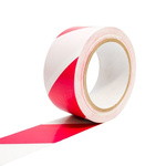 COBA Red, White PVC 50mm Hazard Tape, 33m x