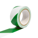 COBA Green, White PVC 50mm Hazard Tape, 33m x