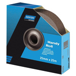 Norton P150 Grit Very Fine Sandpaper Roll, 25m x 25mm