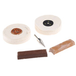RS PRO 2x 115g Plastic Polishing Kit Containing 100 mm x 2-Section Stitched Hard Buff, 100 mm x 50 mm Loose Fold Soft