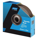 Norton P50 Grit Coarse Sandpaper Roll, 25m x 25mm