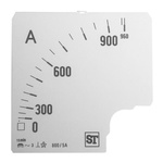 Sifam Tinsley Analogue Ammeter Scale, 800A, for use with 96 x 96 Analogue Panel Ammeter