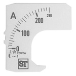 Sifam Tinsley Analogue Ammeter Scale, 250A, for use with 48 x 48 Analogue Panel Ammeter