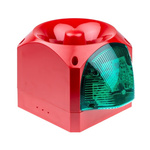 Klaxon Sounder Beacon 120dB, Green LED, 10 → 60 V dc, IP66