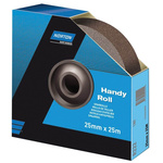 Norton P60 Grit Medium Sandpaper Roll, 25m x 38mm