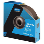 Norton P80 Grit Medium Sandpaper Roll, 25m x 38mm