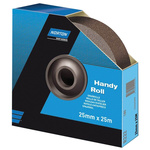 Norton P150 Grit Very Fine Sandpaper Roll, 25m x 38mm