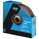 Norton P60 Grit Medium Sandpaper Roll, 25m x 25mm