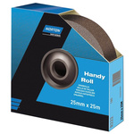 Norton P60 Grit Medium Sandpaper Roll, 25m x 38mm